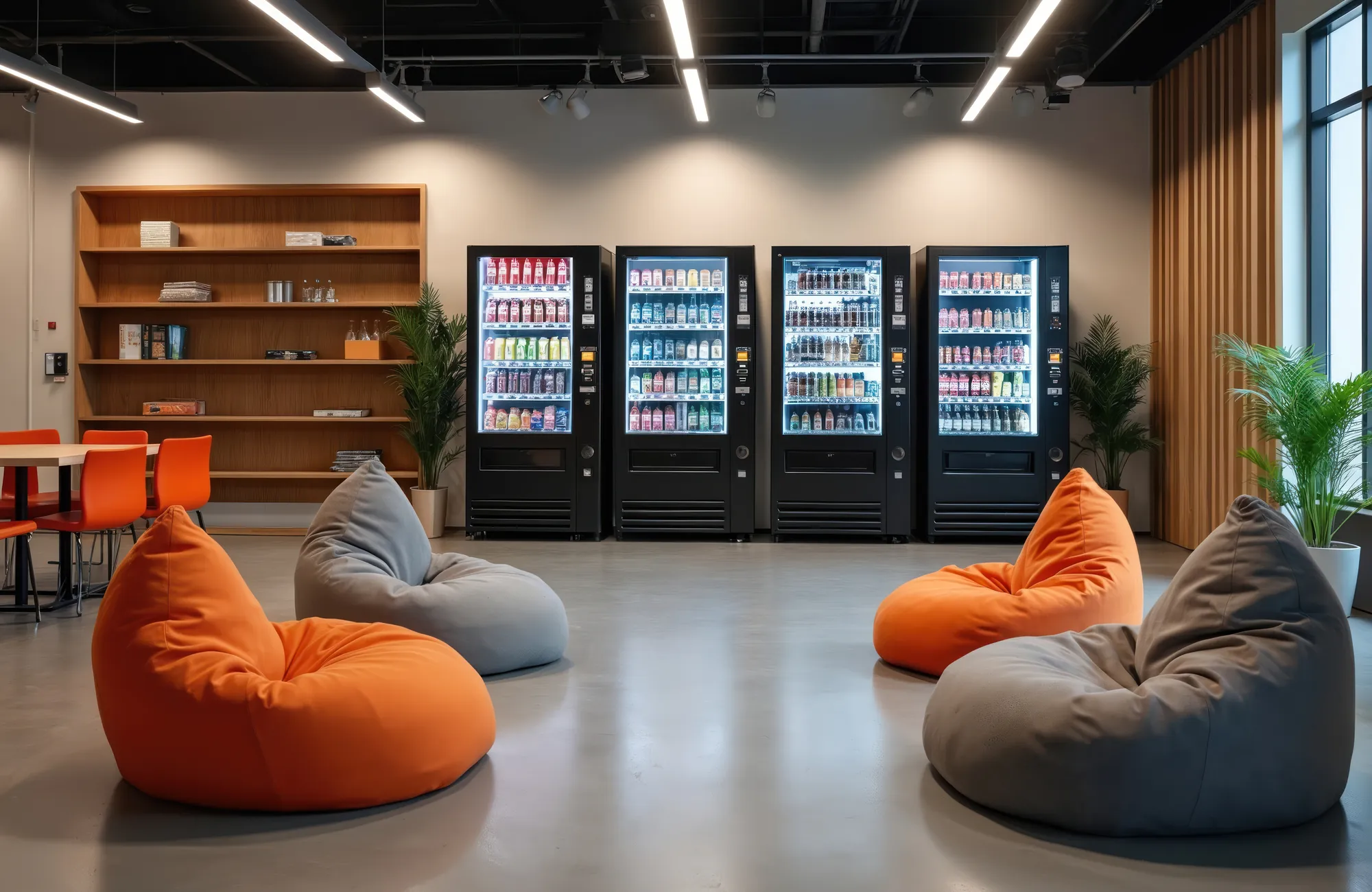 Modern vending machines in a Delaware corporate office